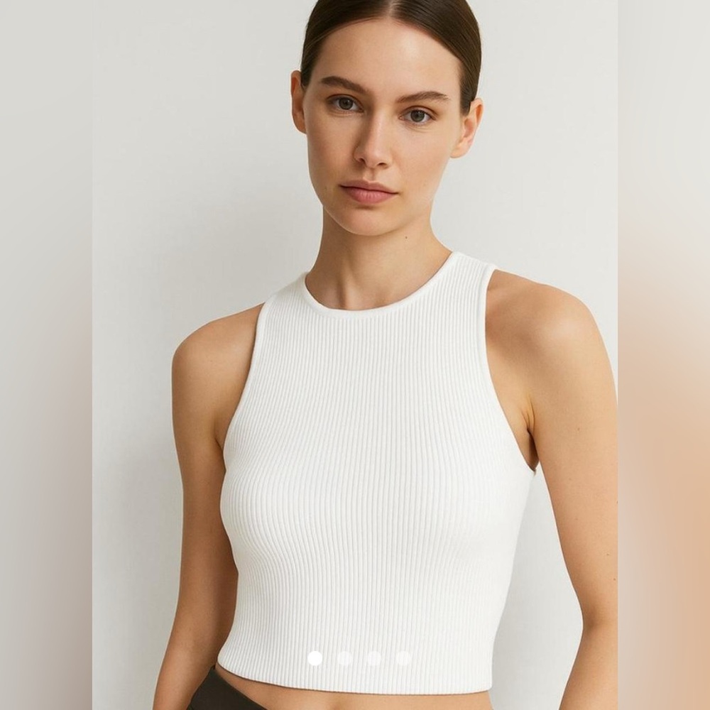 White Sculpt Knit Tank Aritzia Babaton